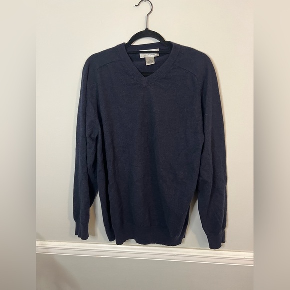 PAOLO MONDO 100% 2 Ply Cashmere XL dark blue men’s sweater. - Picture 1 of 3